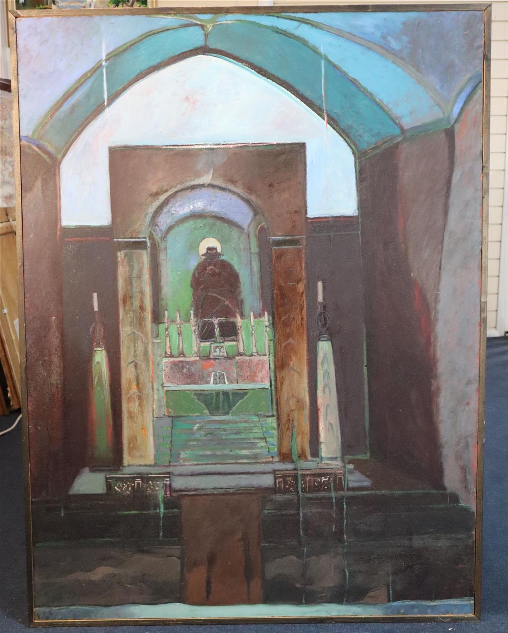 § Harold Mockford (1932-) Brighton Church, March 77 48 x 36in.